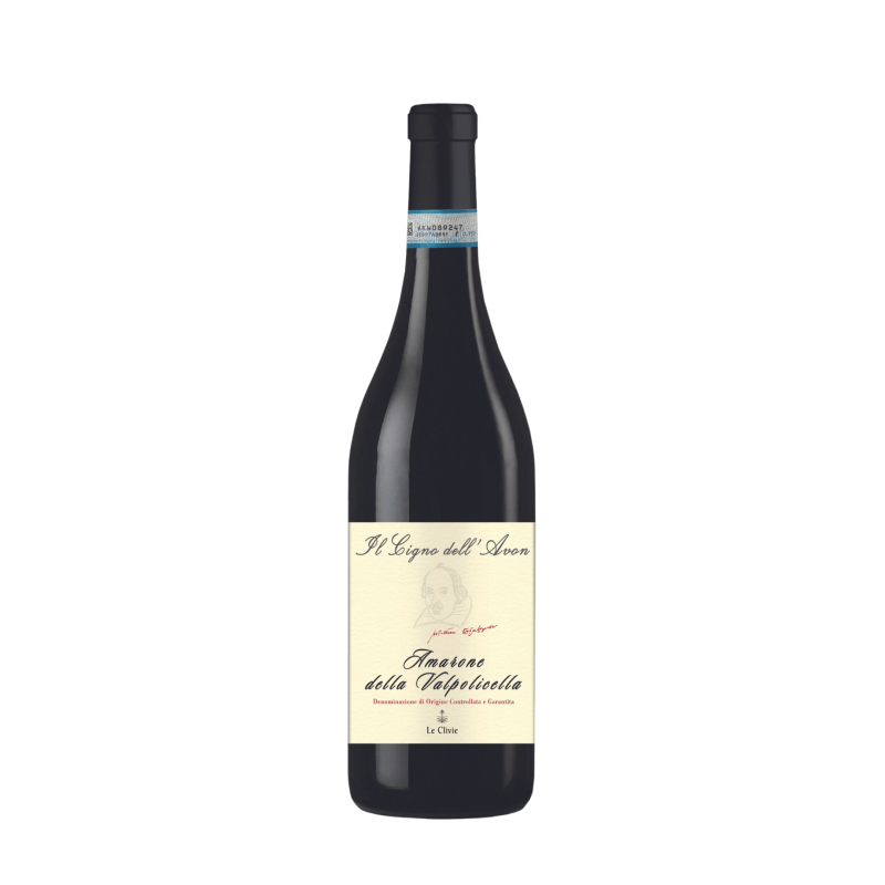 Bottle of Il Cigno dell'Avon Amarone della Valpolicella DOCG by Le Clivie, Italian red wine, 15% ABV