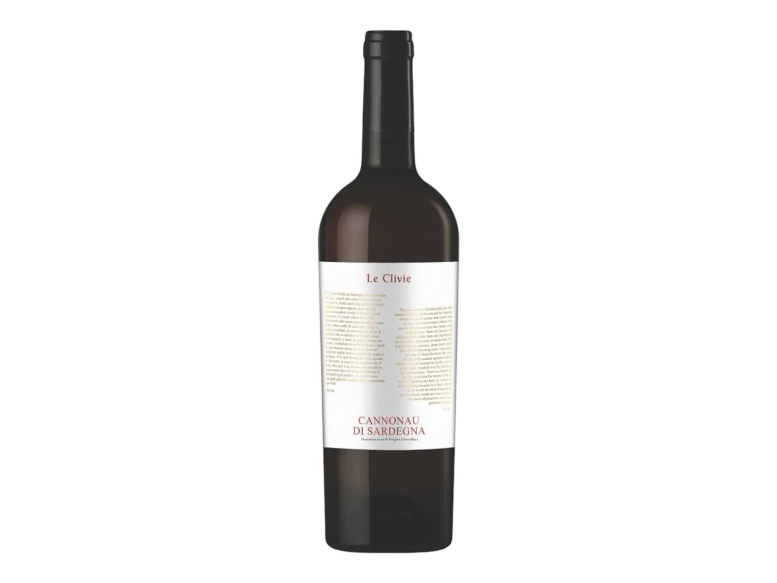 Le Clivie Cannonau di Sardegna DOC Robust Red Wine Bottle