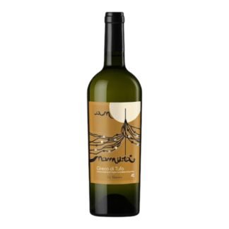 A bottle of Le Clivie Greco di Tufo DOCG white wine with a classic and elegant label on a white background.