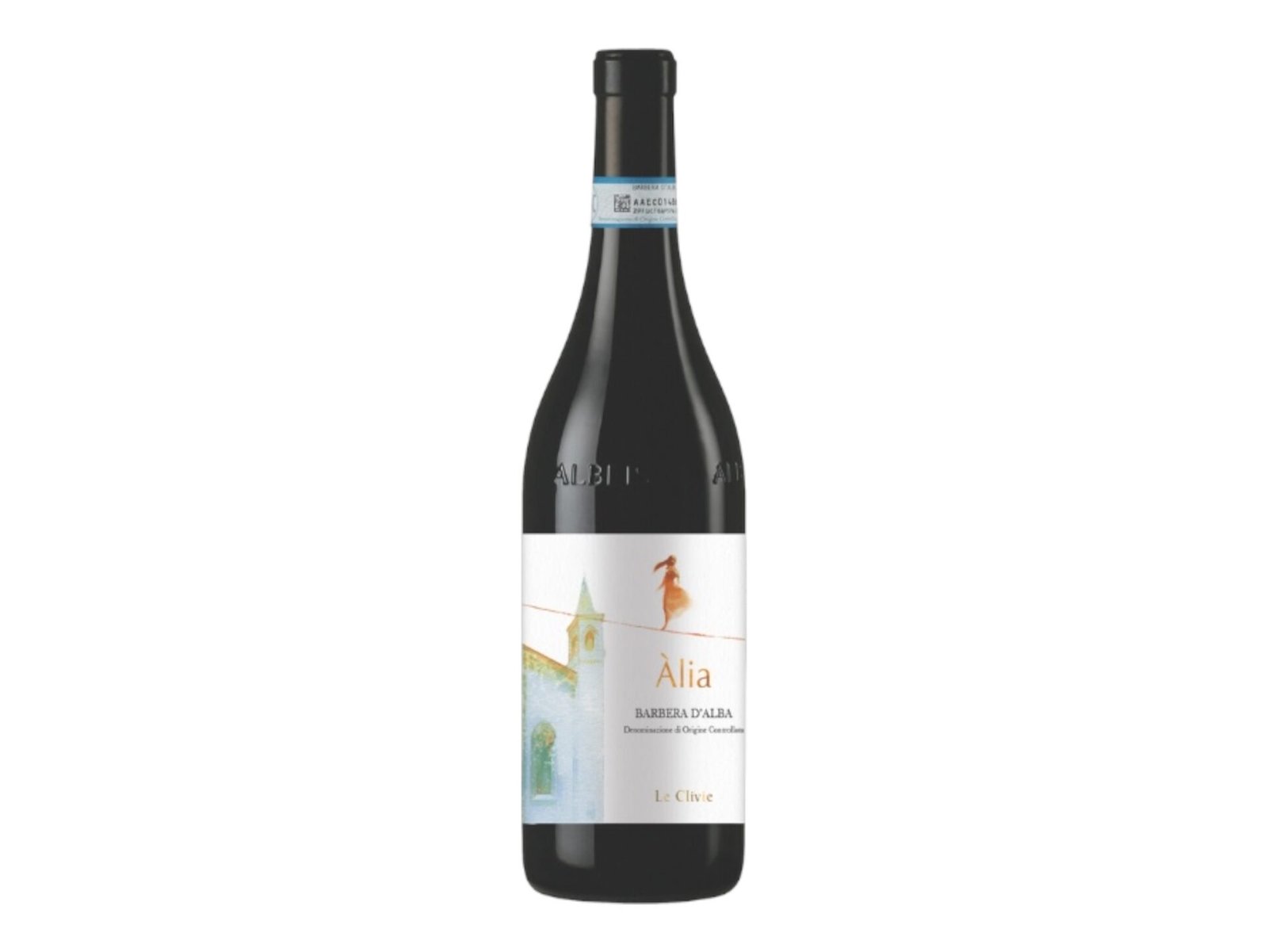 Bottle of Àlia Barbera d'Alba DOCG by Le Clivie, Italian red wine, 14% ABV