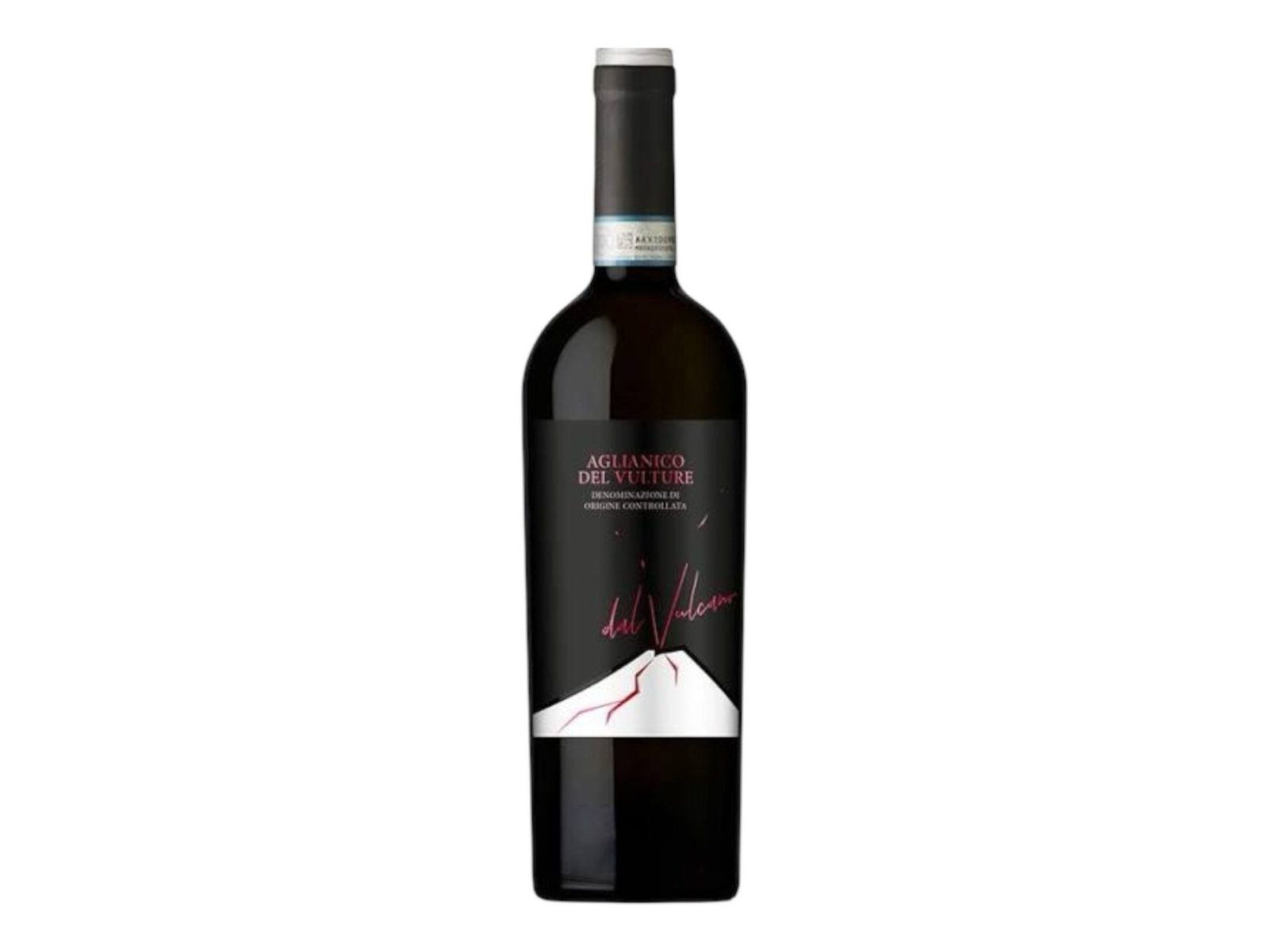 Bottle of Dal Vulcano Aglianico del Vulture DOCG, Italian premium red wine, 13.5% ABV