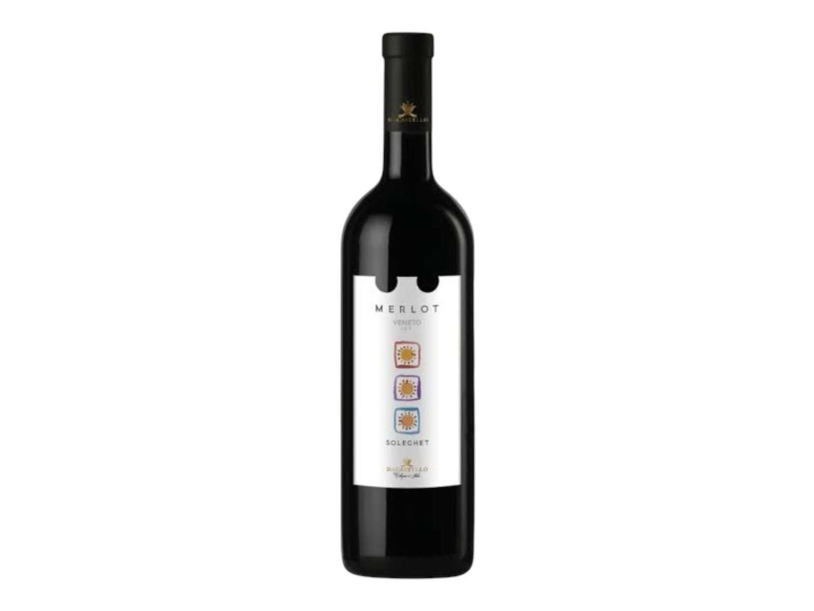 Bottle of Dacastello Solechet Merlot Veneto IGT, Italian red wine, 13% ABV