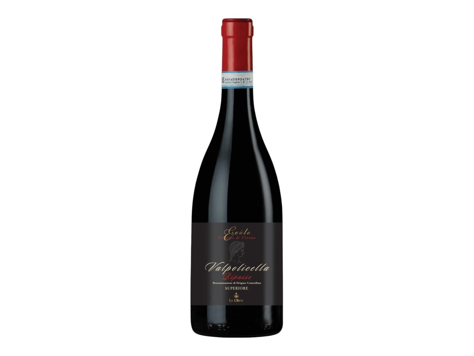 Bottle of Le Clivie Valpolicella Ripasso Superiore DOC, Italian red wine, 13.5% ABV