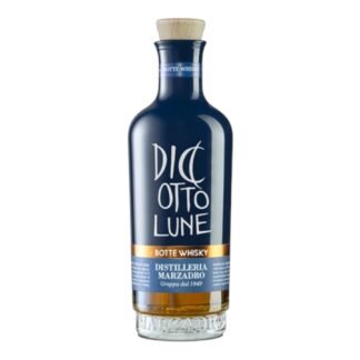 Bottle of Marzadro Diciotto Lune Botte Whisky Cask Grappa, Italian aged grappa, 41% ABV