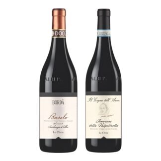 Le Clivie Barolo Bordà and Amarone della Valpolicella 2 bottles premium red wine bundle